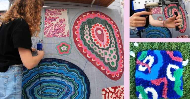 Custom rug in Pakistan featuring colorful hand-tufted designs, modern patterns, and handmade rug craftsmanship.