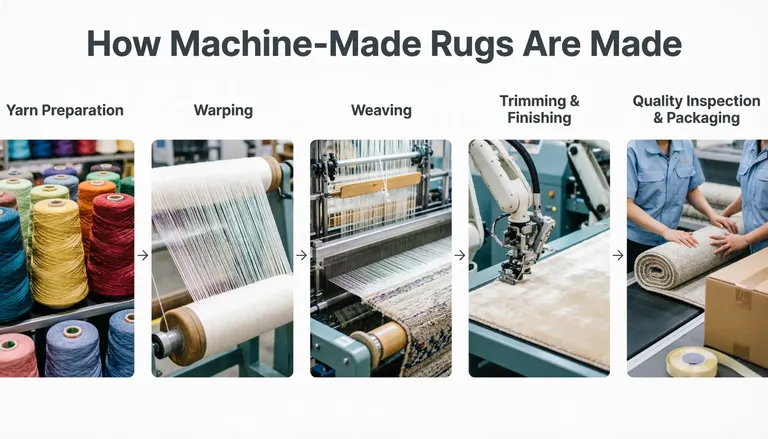 Machine-made rug construction
