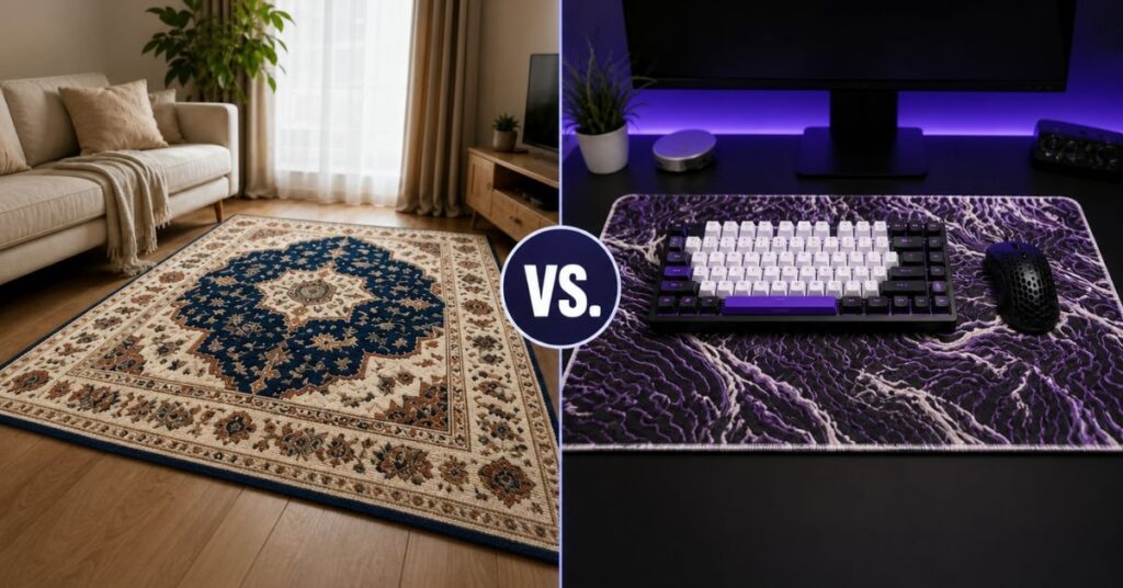 Floor rug vs keyboard rug for a gaming setup comparison